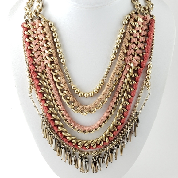 Stella & Dot Statement Necklace Multi Chain - Picture 4 of 8